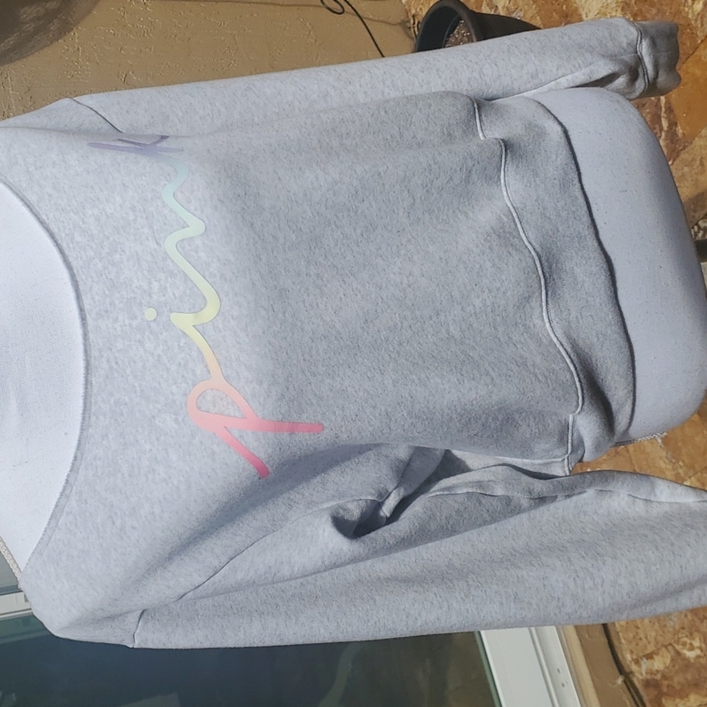 Woman's Pink  off the shoulder sweatshirt. - Picture 7 of 7